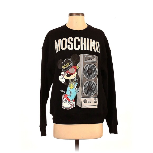 2018 MOSCHINO x H&M Black Mickey Mouse Sweatshirt - S - Picture 1 of 3